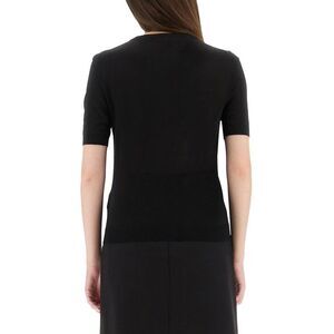 VERSACE Women's Fine Knit Short Sleeve Top Women BLACK Sweaters & Knitwear